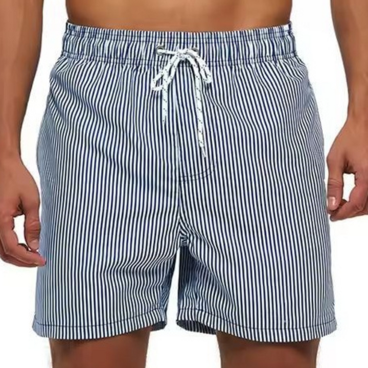 Swim Shorts Men Nylon Striped Beach Trunks Quick Dry Shorts