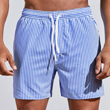 Swim Shorts Men Nylon Striped Beach Trunks Quick Dry Shorts