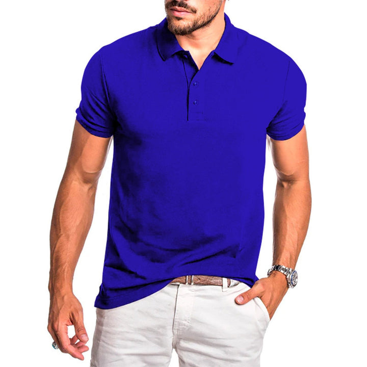 Men's Muscle Fit Polo Shirt Smart Casual Business Short Sleeve Work Top