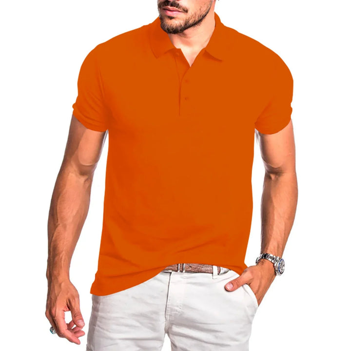 Men's Muscle Fit Polo Shirt Smart Casual Business Short Sleeve Work Top