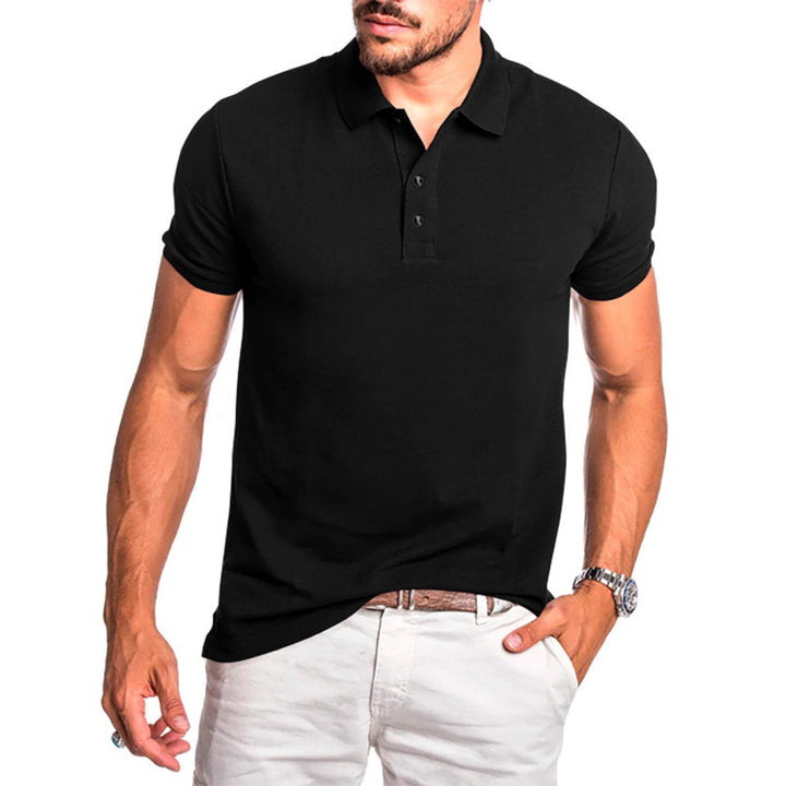 Men's Muscle Fit Polo Shirt Smart Casual Business Short Sleeve Work Top
