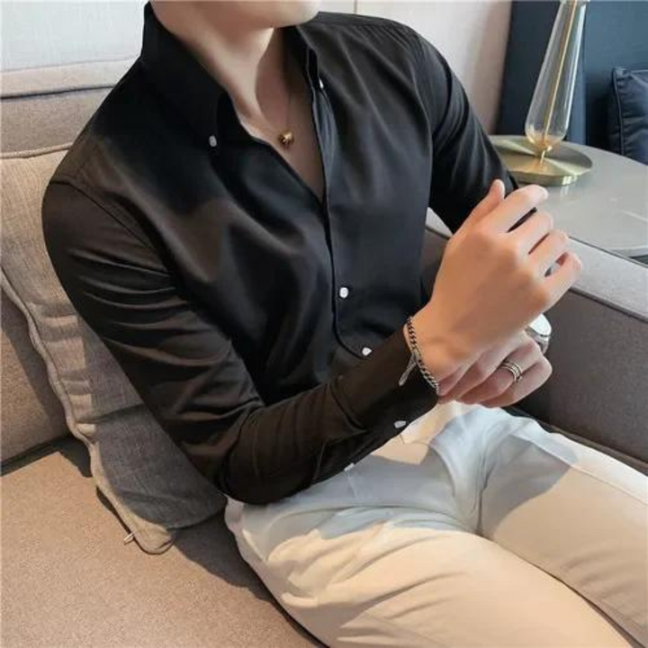 Men's Slim Fit Long Sleeve Oxford Dress Shirt
