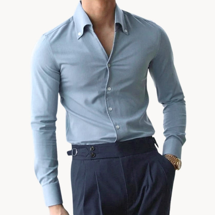Men's Slim Fit Long Sleeve Oxford Dress Shirt