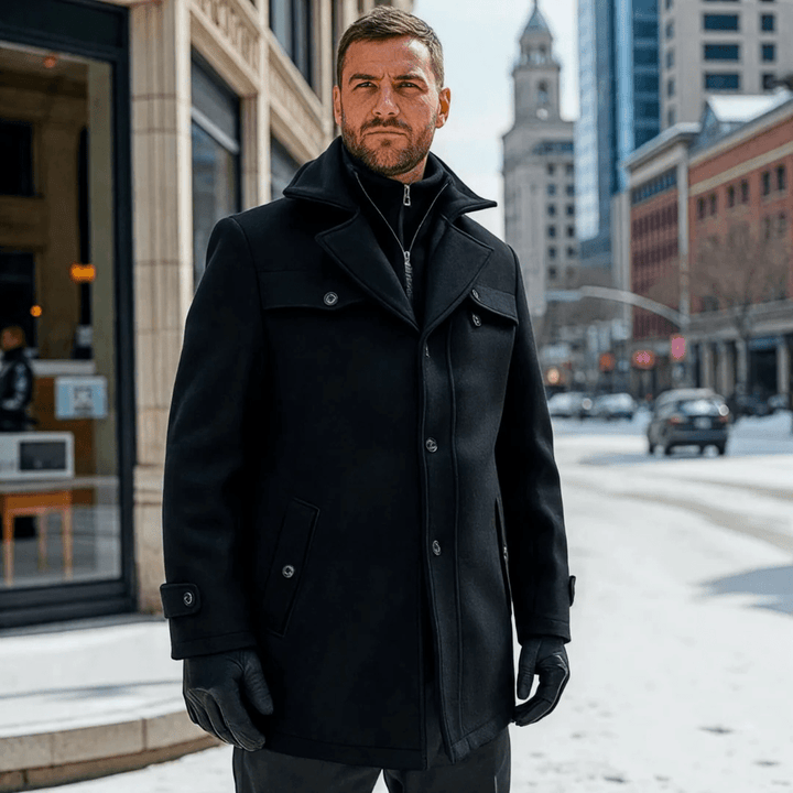 Men's Overcoat Wool Pea Coat Casual Jacket