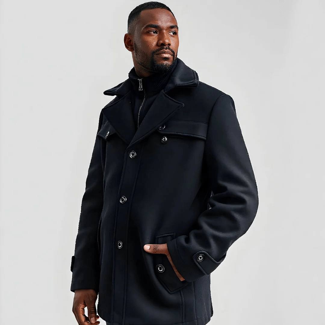 Men's Overcoat Wool Pea Coat Casual Jacket
