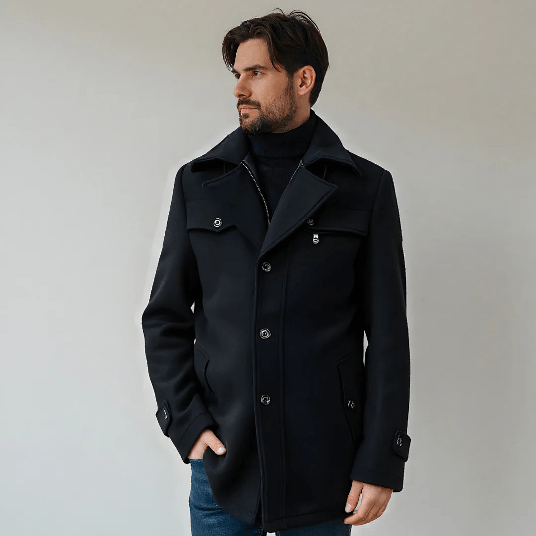 Men's Overcoat Wool Pea Coat Casual Jacket