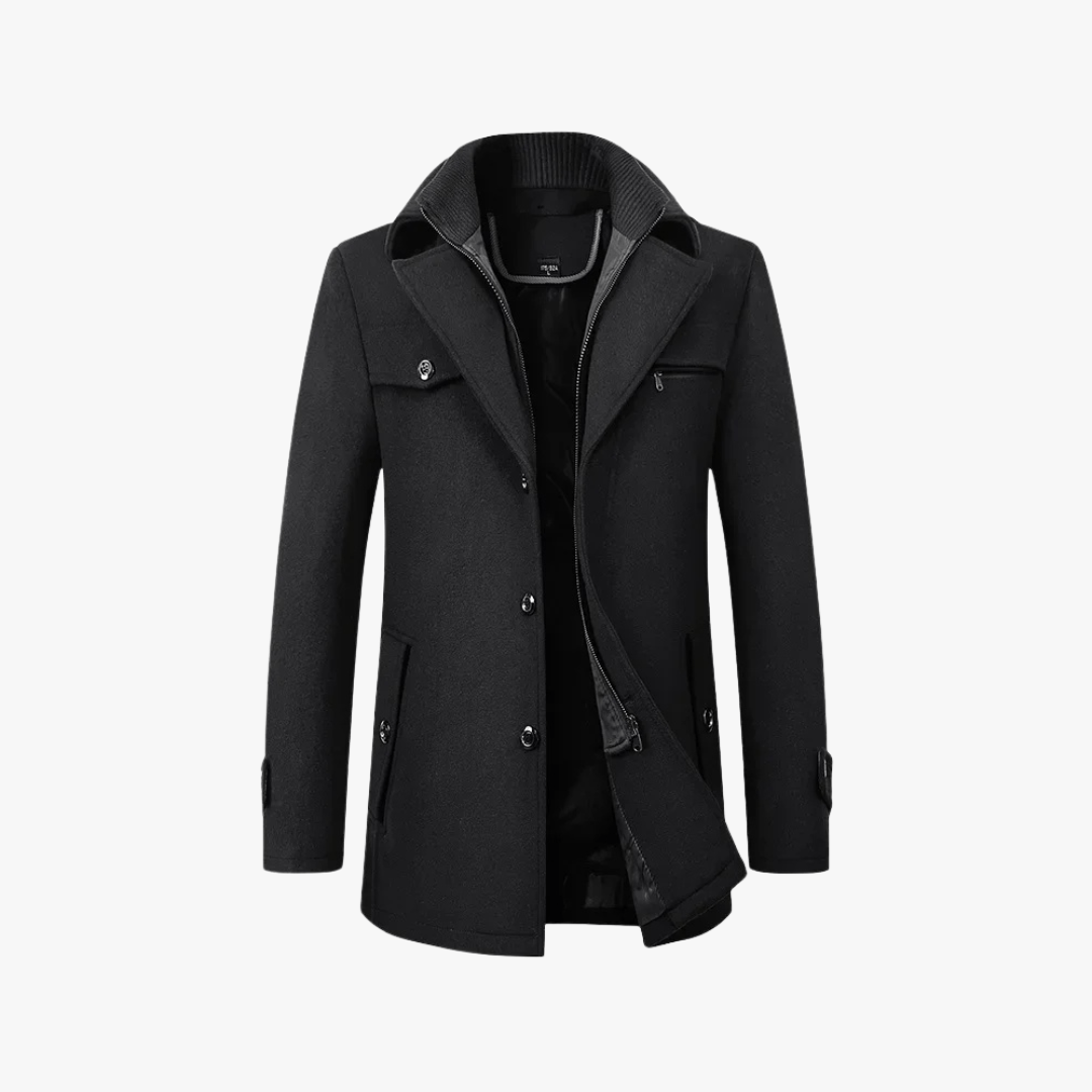 Men's Overcoat Wool Pea Coat Casual Jacket