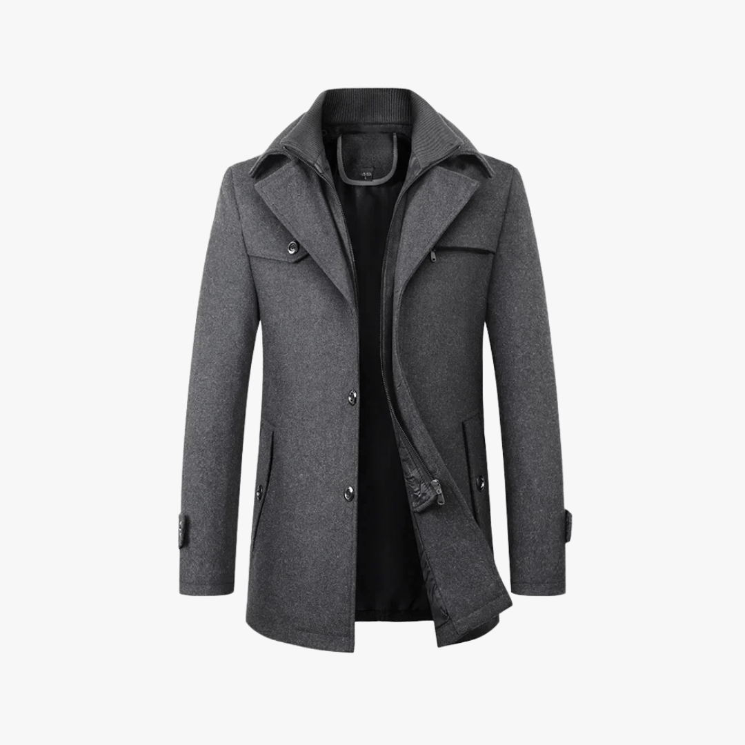 Men's Overcoat Wool Pea Coat Casual Jacket
