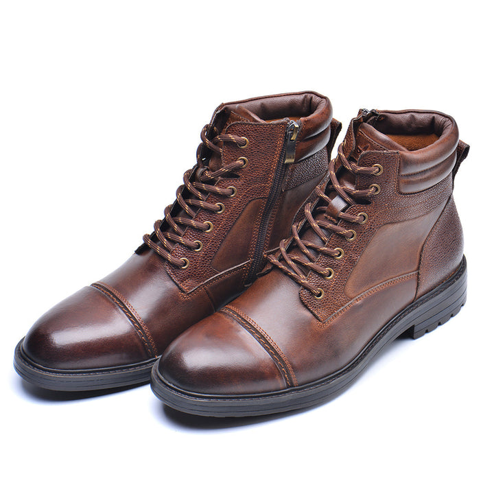 Men's Leather Combat Ankle Boots