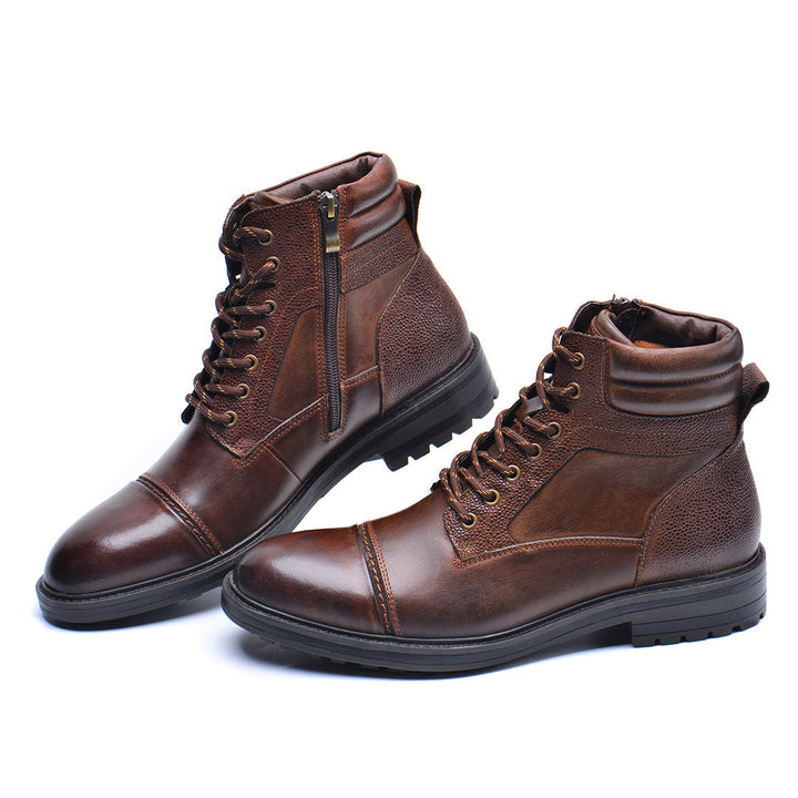 Men's Leather Combat Ankle Boots