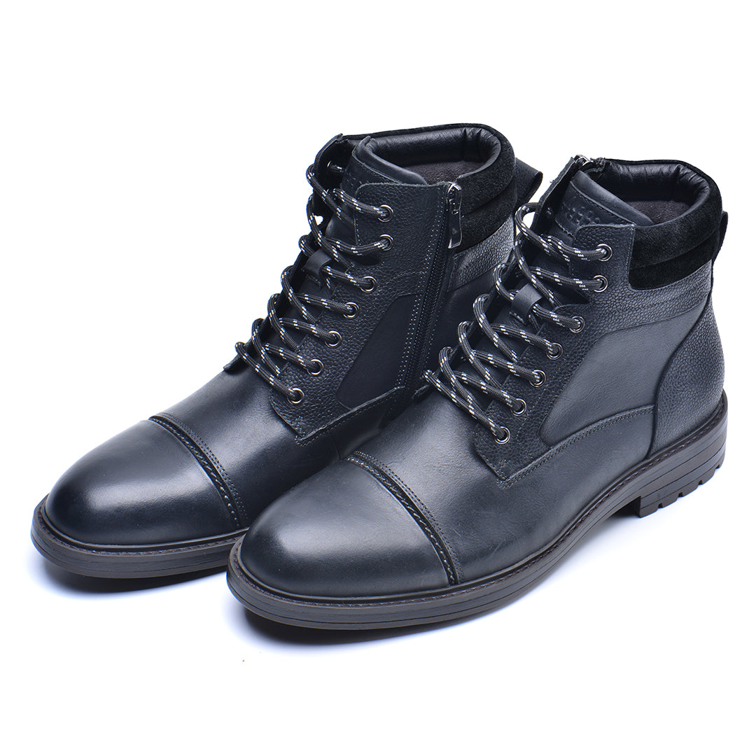Men's Leather Combat Ankle Boots