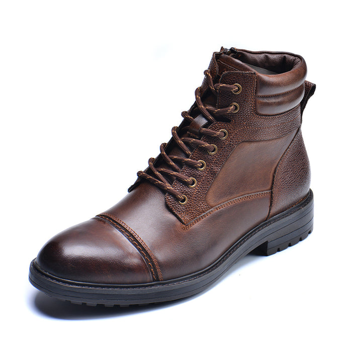 Men's Leather Combat Ankle Boots
