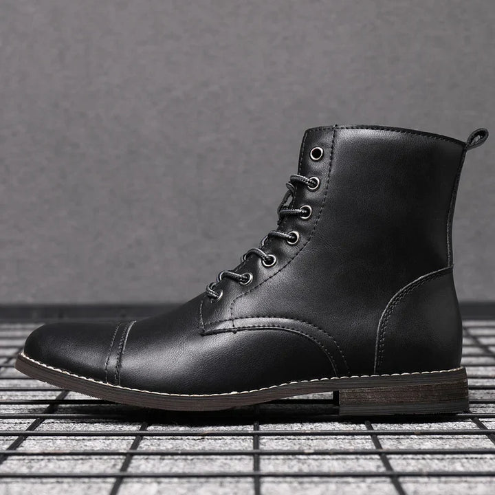 Men's Leather Boots Combat Dress Ankle Shoes