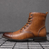 Men's Leather Boots Combat Dress Ankle Shoes