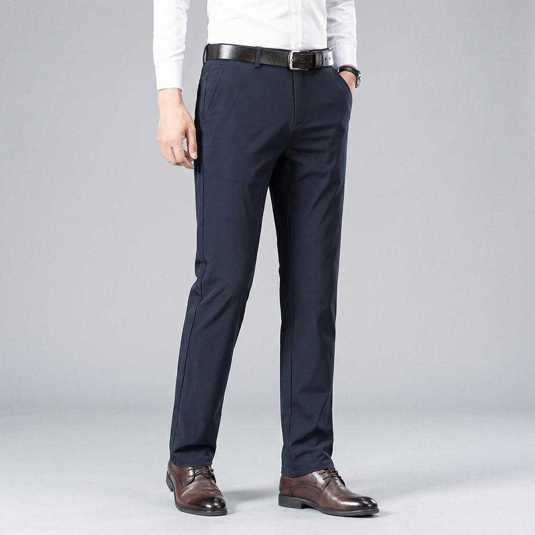 Men's Merino Wool Tailored Slim Fit Dress Trousers