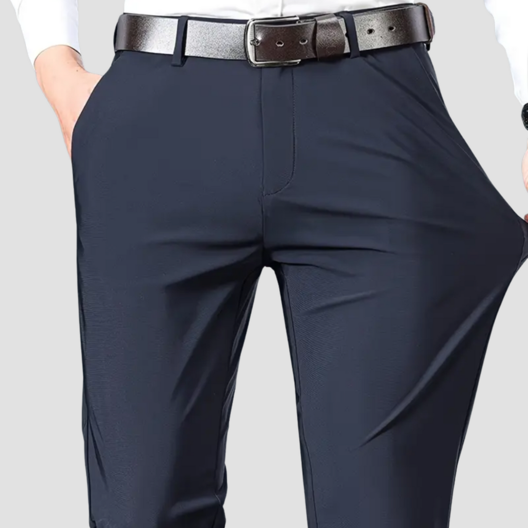 Men's Merino Wool Tailored Slim Fit Dress Trousers