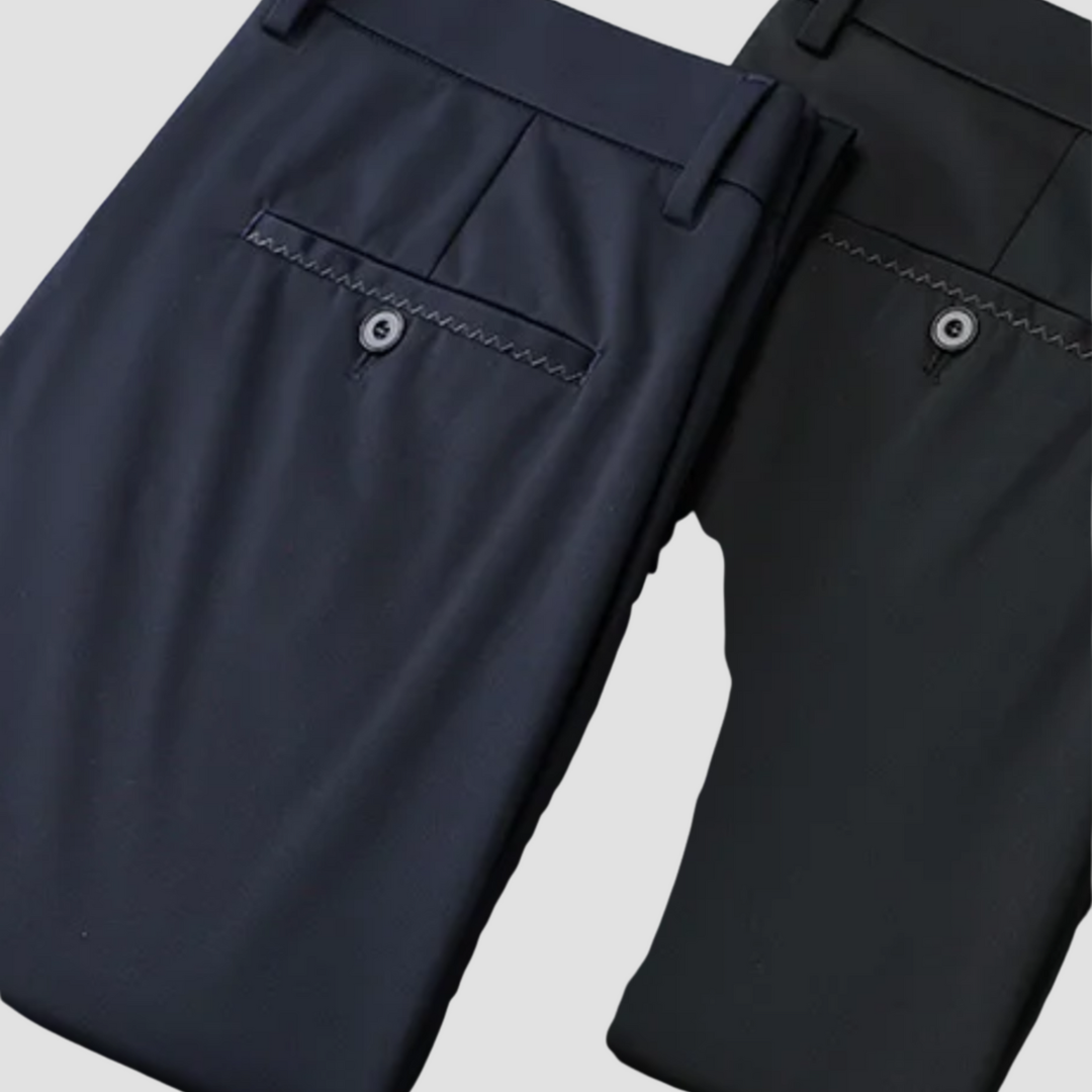 Men's Merino Wool Tailored Slim Fit Dress Trousers