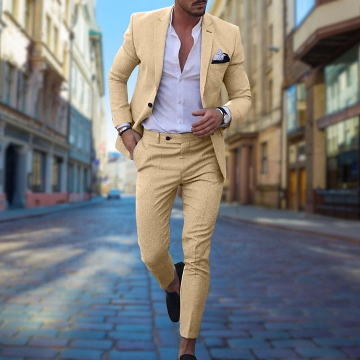 Men's Slim Fit Wool Blend Business Suit