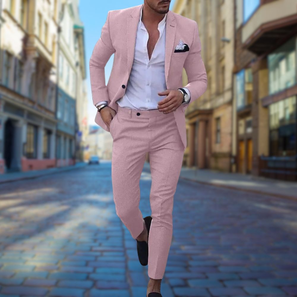 Men's Slim Fit Wool Blend Business Suit