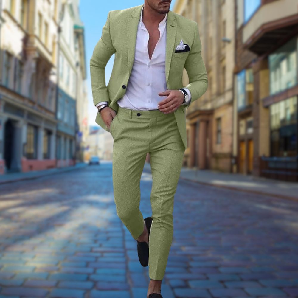Men's Slim Fit Wool Blend Business Suit