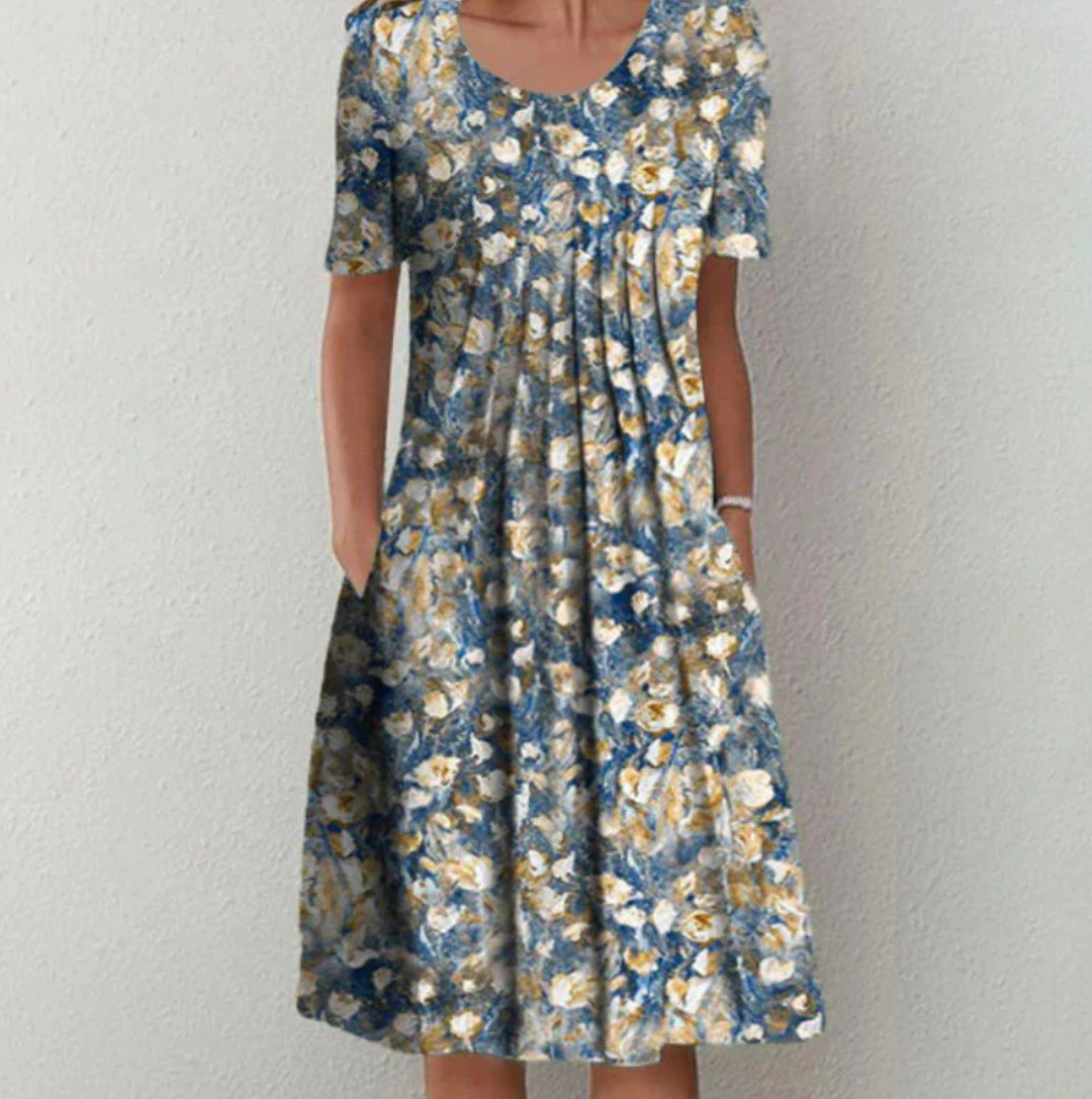 Midi Summer Dress | Playful Print | Comfortable fit | Blue 3