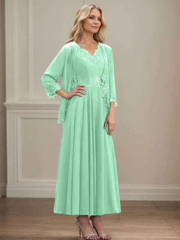 Women's Chiffon Evening Dress with Jacket