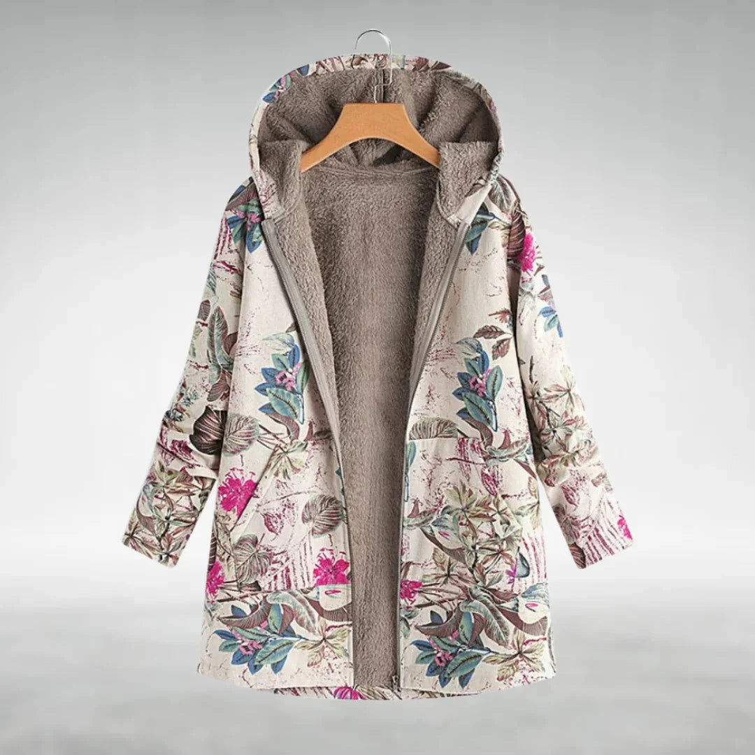 Women’s Floral Fleece Zip-Up Hoodie