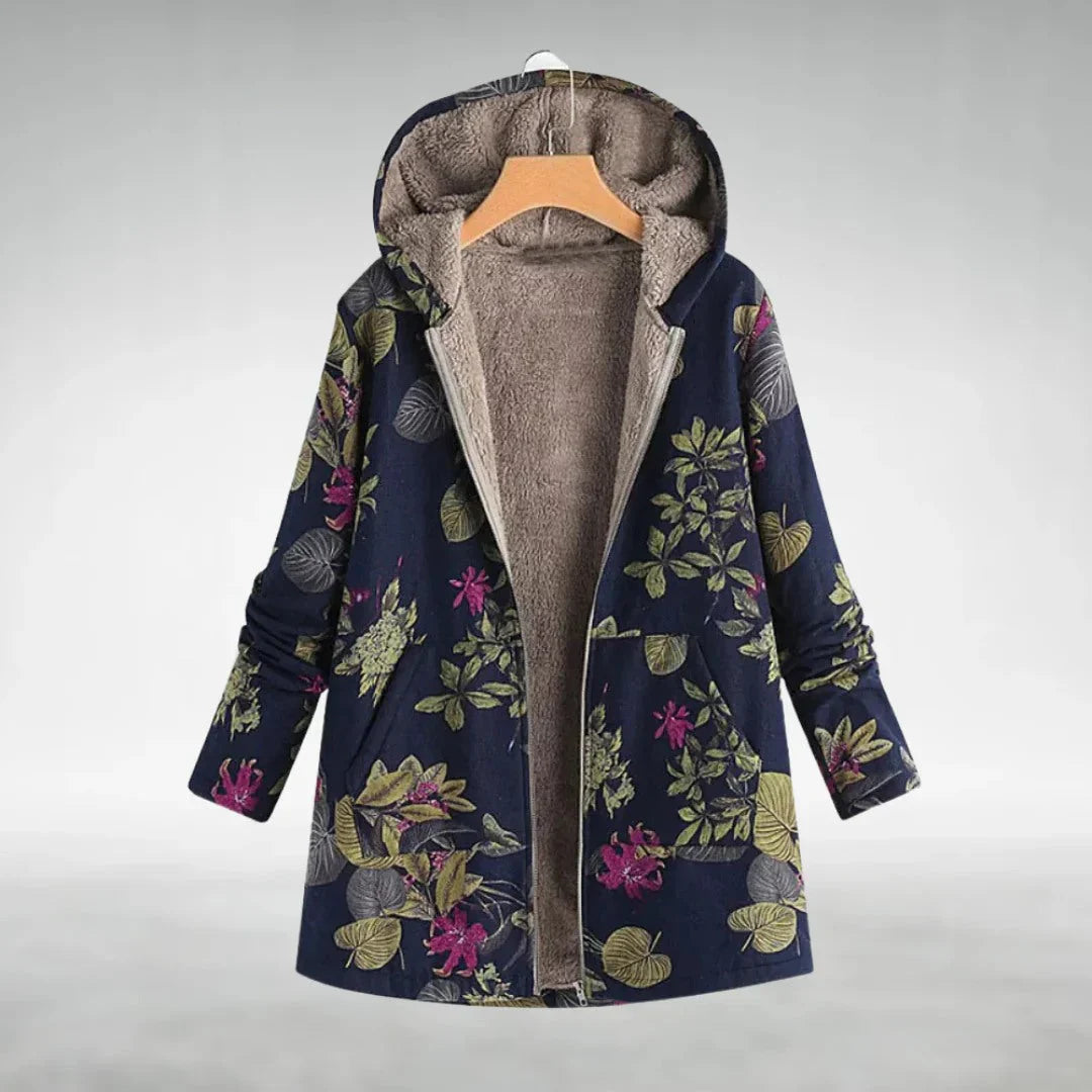 Women’s Floral Fleece Zip-Up Hoodie
