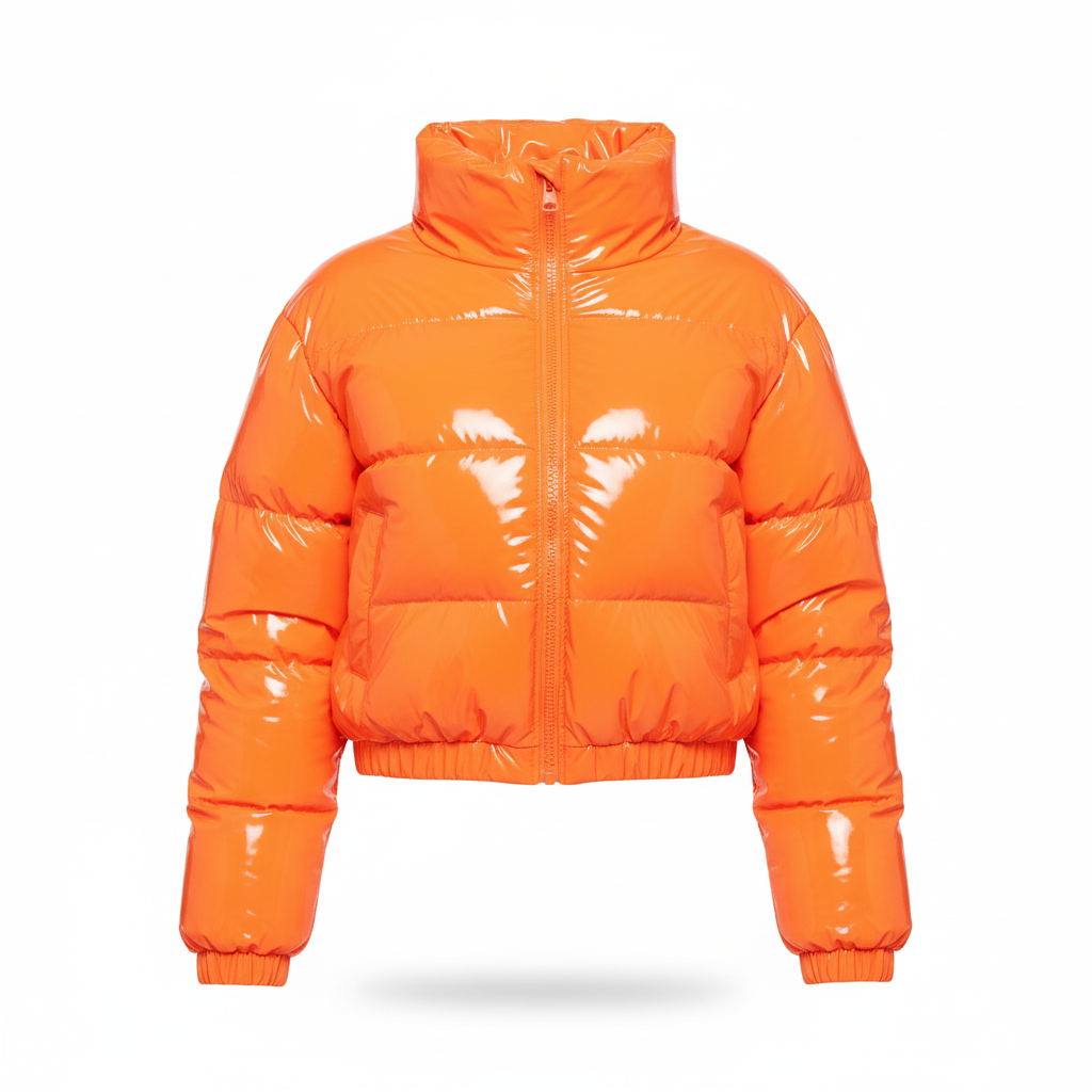 Women’s Cropped Fleece-Lined Quilted Puffer Jacket