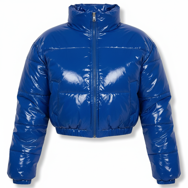 Women’s Cropped Fleece-Lined Quilted Puffer Jacket