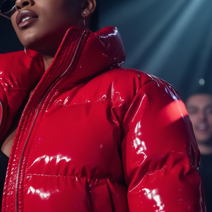 Women’s Cropped Fleece-Lined Quilted Puffer Jacket