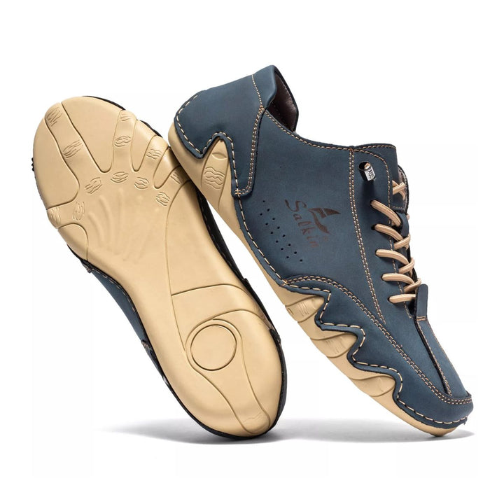 Men's Leather Barefoot Loafers Zero Drop Casual Shoes