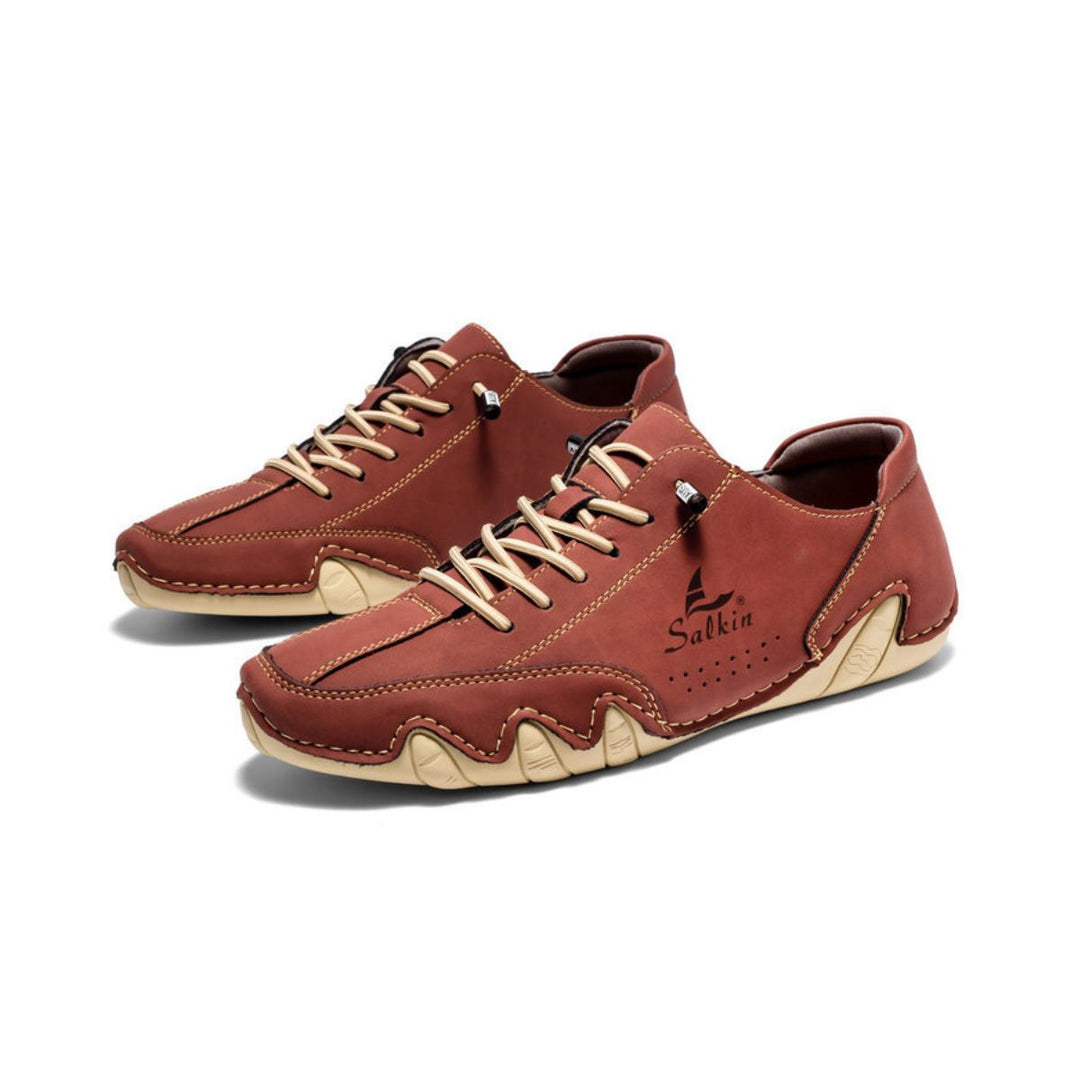 Men's Leather Barefoot Loafers Zero Drop Casual Shoes