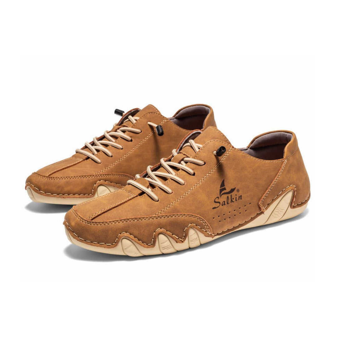 Men's Leather Barefoot Loafers Zero Drop Casual Shoes