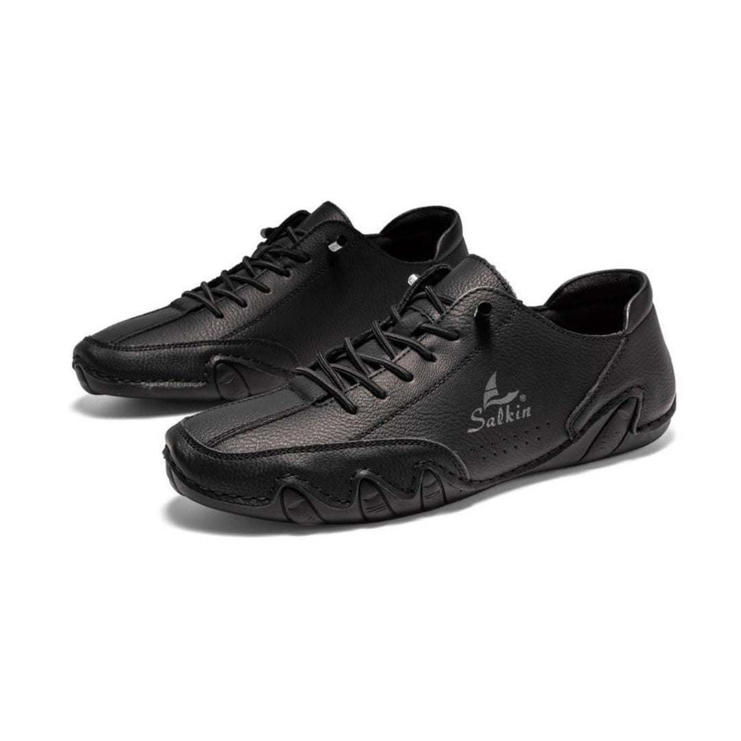 Men's Leather Barefoot Loafers Zero Drop Casual Shoes