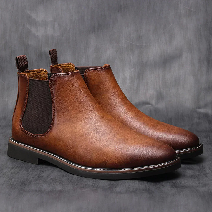 Men's Leather Ankle Chelsea Dress Boots