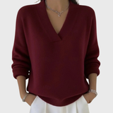 Women’s Merino Wool V-Neck Long-Sleeve Pullover