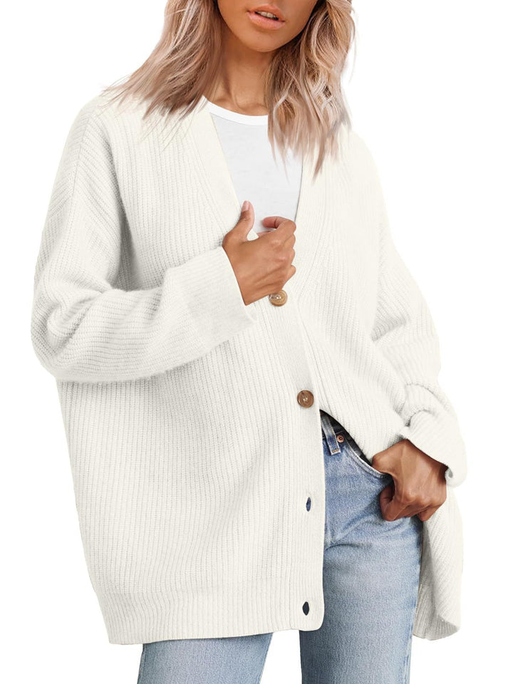 Cardigan Women's Knit Oversized Striped Sweater