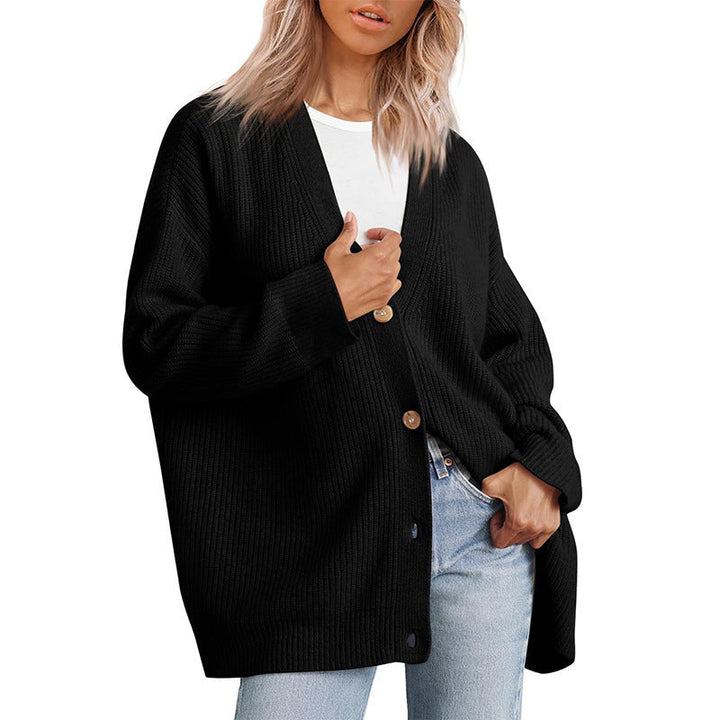 Cardigan Women's Knit Oversized Striped Sweater