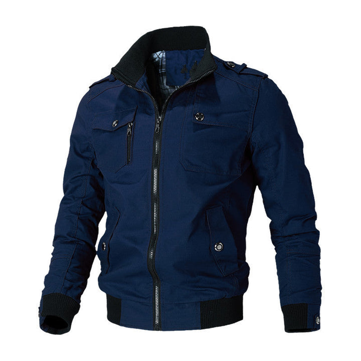 Men's Canvas Bomber Cargo Flight Jacket