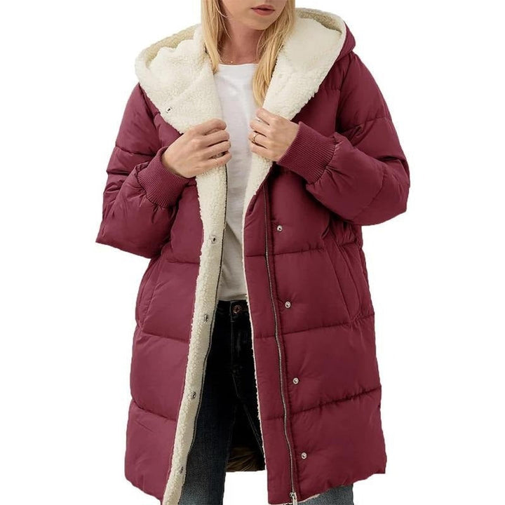 Women's Fleece Lined Puffer Coat Hooded Parka
