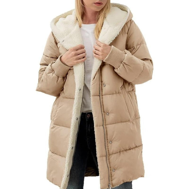 Women's Fleece Lined Puffer Coat Hooded Parka