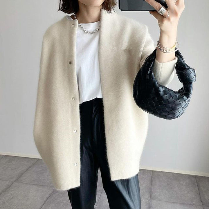Women's Merino Wool Snap-Front Long-Sleeve Cardigan
