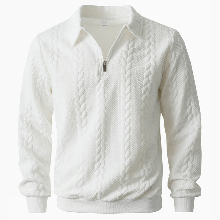 Men’s Merino Wool Quarter-Zip Knit Polo Sweater