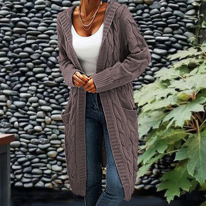 Cardigan oversize tricoté pour femme, ouvert sur le devant