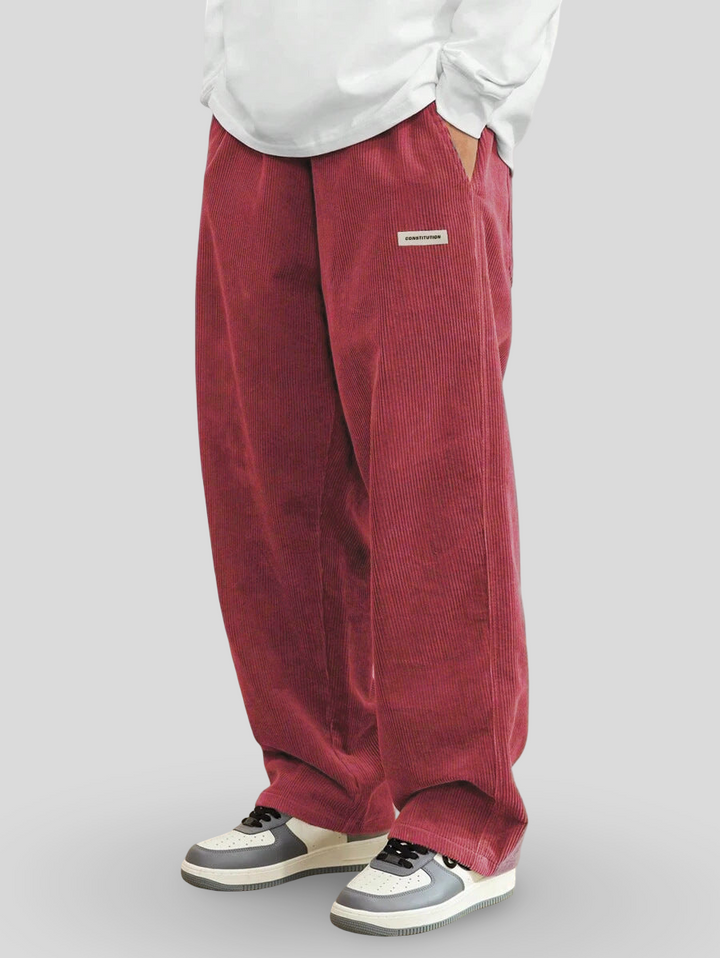 Men's Loose-Fit Wide-Leg Corduroy Pants