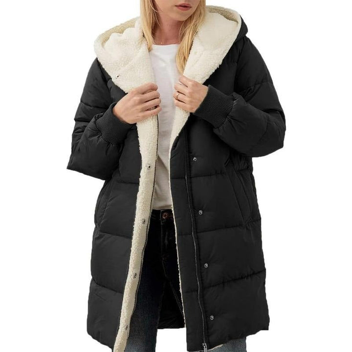 Women's Fleece Lined Puffer Coat Hooded Parka