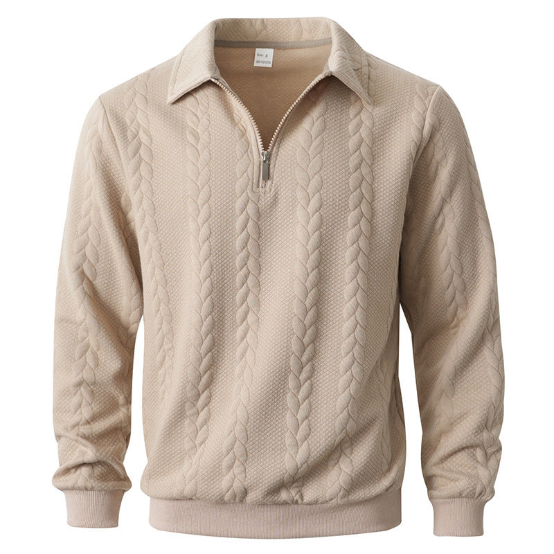 Men’s Merino Wool Quarter-Zip Knit Polo Sweater