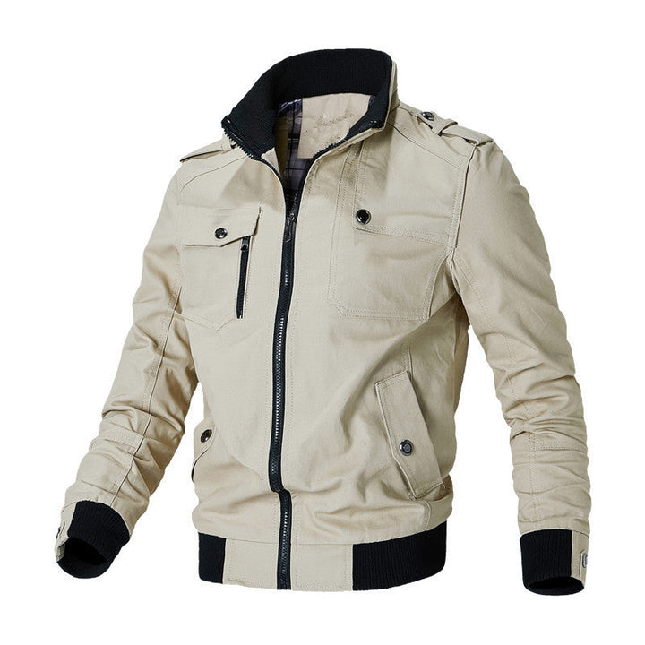 Men's Canvas Bomber Cargo Flight Jacket