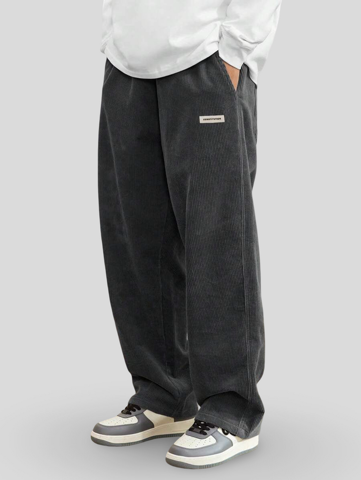 Men's Loose-Fit Wide-Leg Corduroy Pants